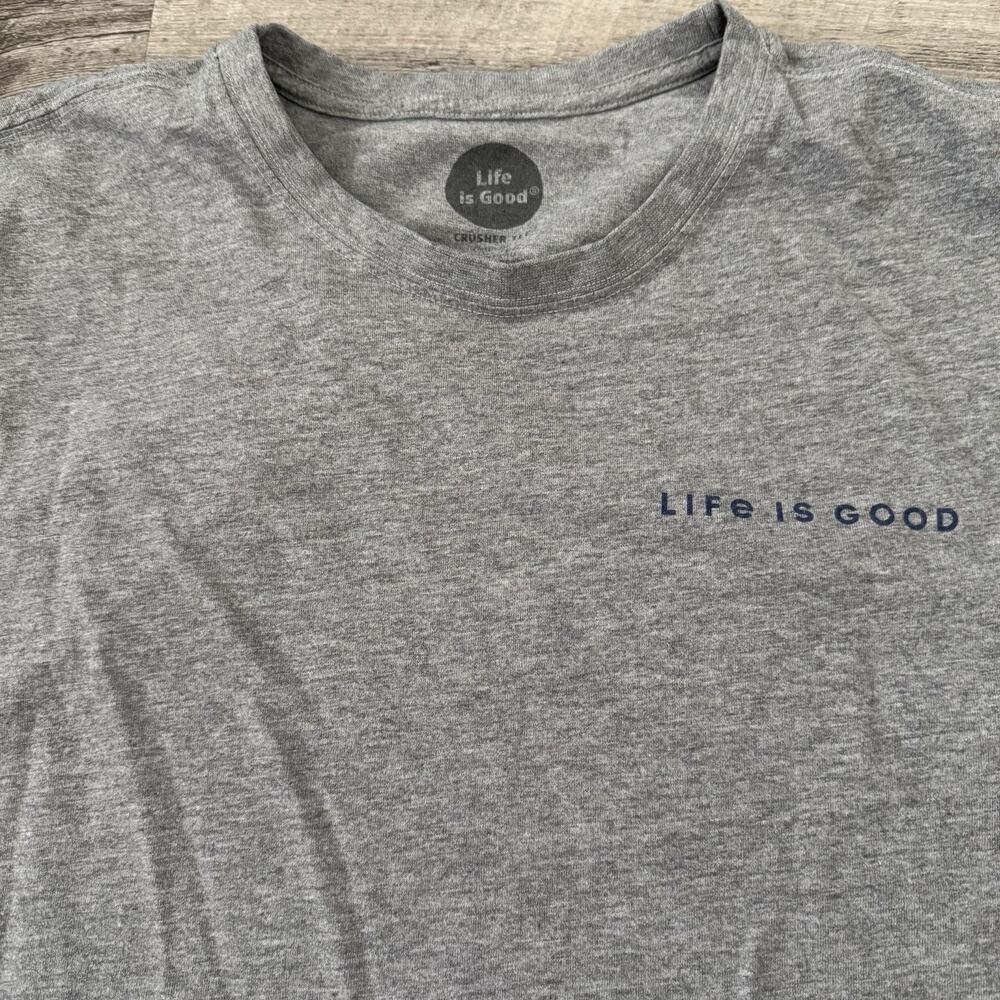 Life is Good Crusher Tee Mens XL Gray PEACE OUT Graphic Long Sleeve T-Shirt - Picture 3 of 10